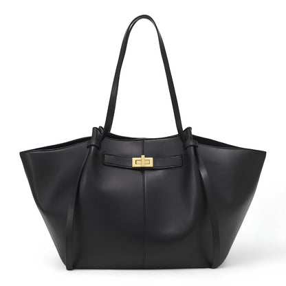 Large Black PU Leather Handbag Lyra