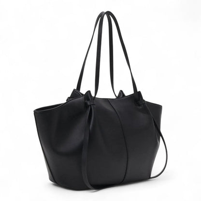 Large Black PU Leather Handbag Lyra