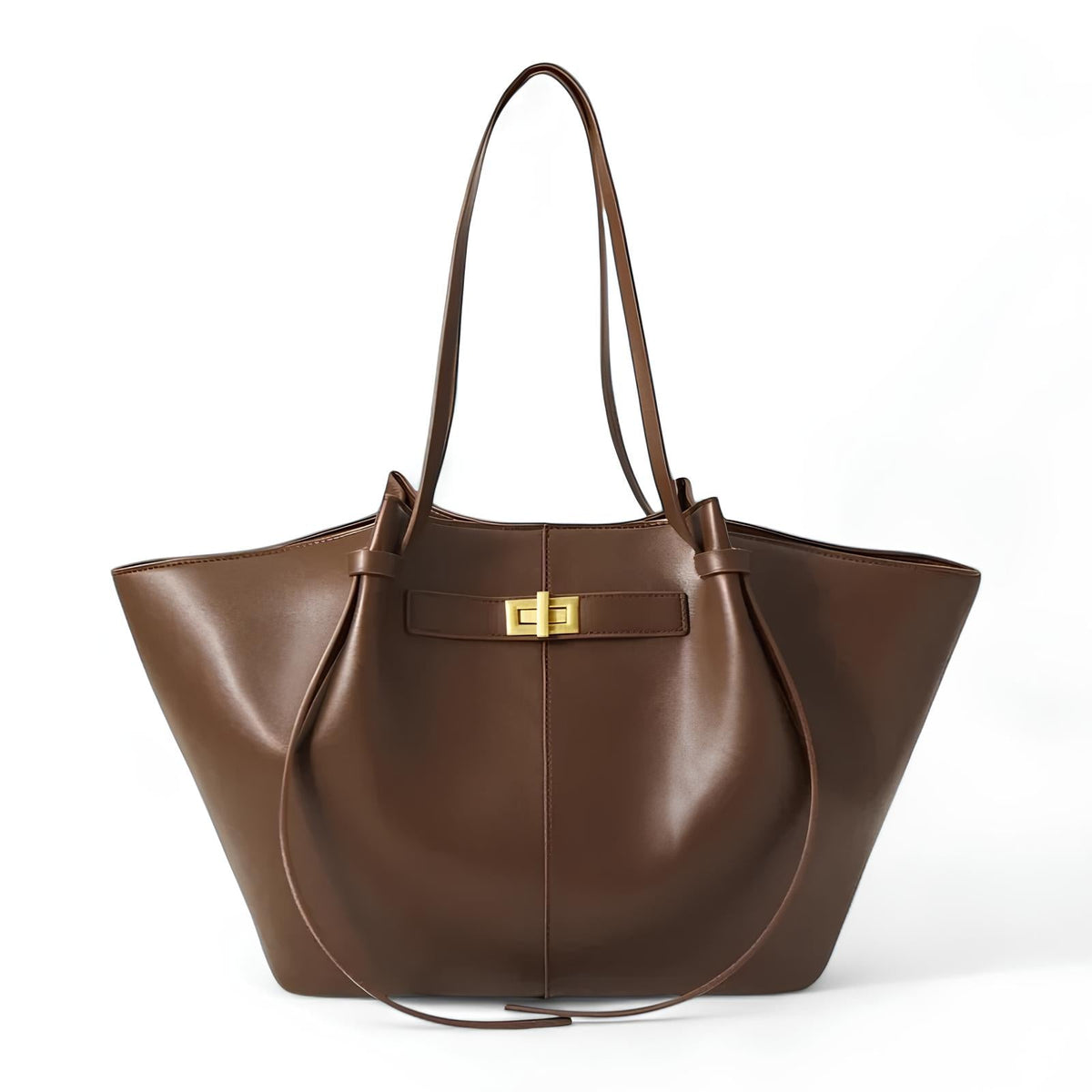 Large Black PU Leather Handbag Lyra