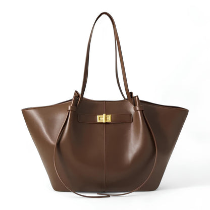 Large Black PU Leather Handbag Lyra