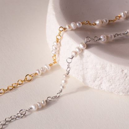 Hali Pearl Station Bracelet in Silver