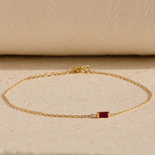 Baguette Garnet Bracelet