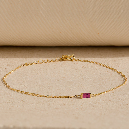Baguette Ruby Bracelet