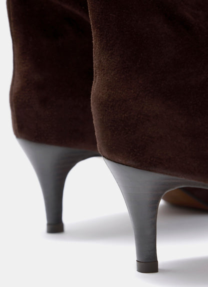 Laura Brown Suede Slouch Ankle Boots