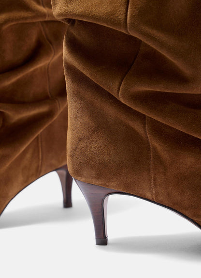 Laura Tan Suede Slouch Ankle Boots