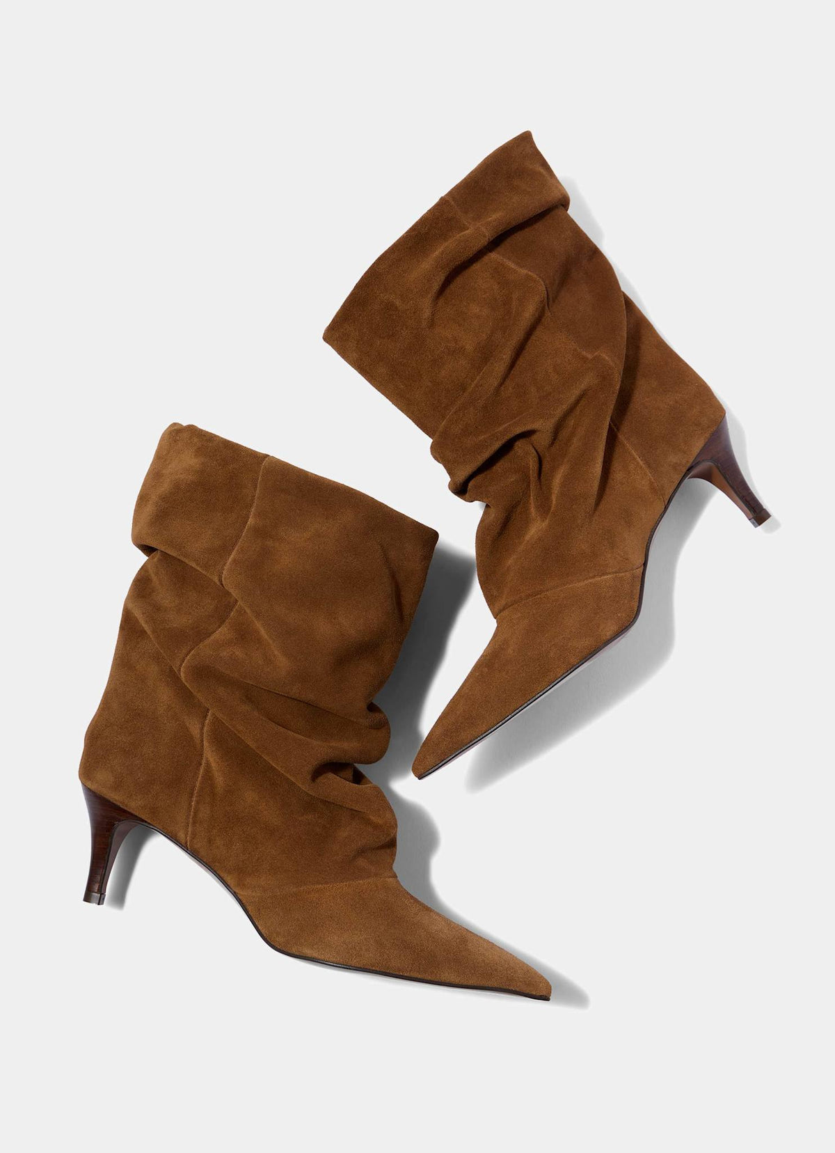Laura Tan Suede Slouch Ankle Boots