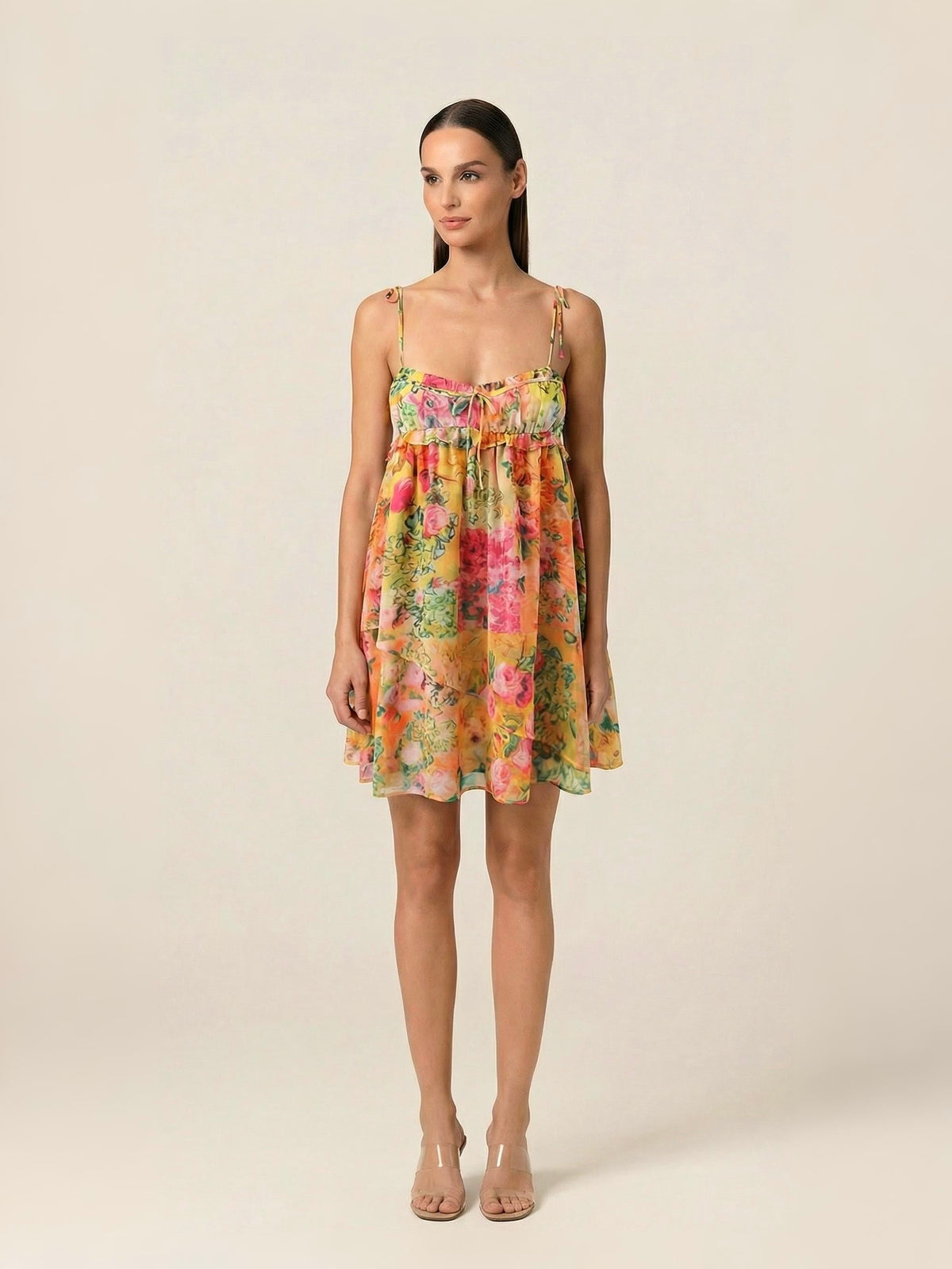 Floral Chiffon Mini Dress