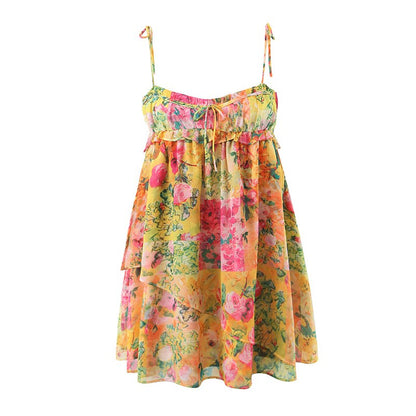Floral Chiffon Mini Dress