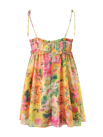 Floral Chiffon Mini Dress