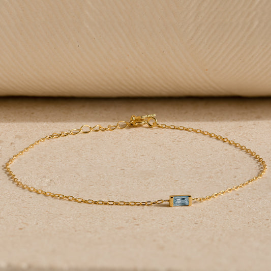 Baguette Aquamarine Bracelet