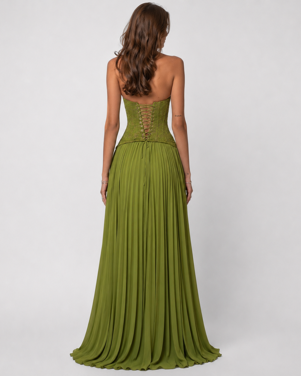 Floral Lace Corset Maxi Dress