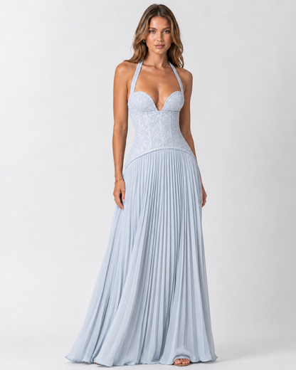 Floral Lace Corset Maxi Dress