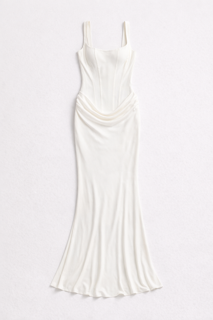 Women's Corset Maxi Dress - Mazie — White