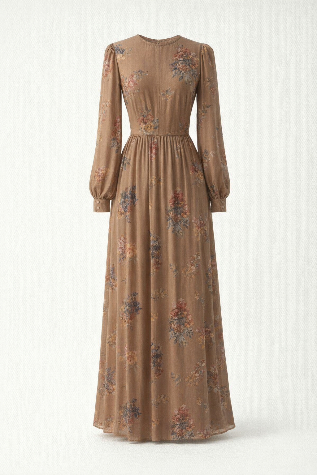 Brown Floral Maxi Dress