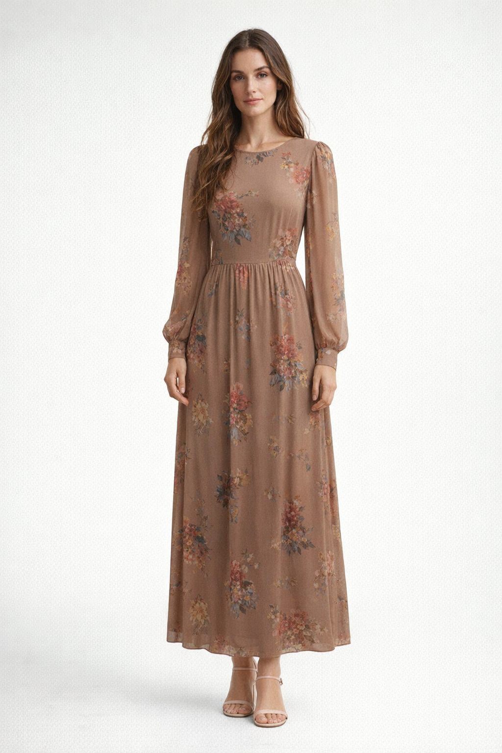 Brown Floral Maxi Dress