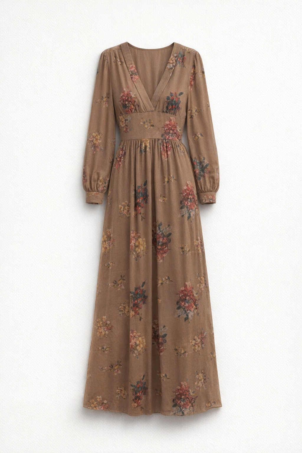 Brown Floral Maxi Dress