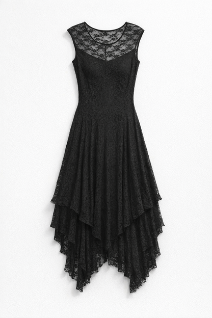 Women's Black Lace Maxi Dress — Black