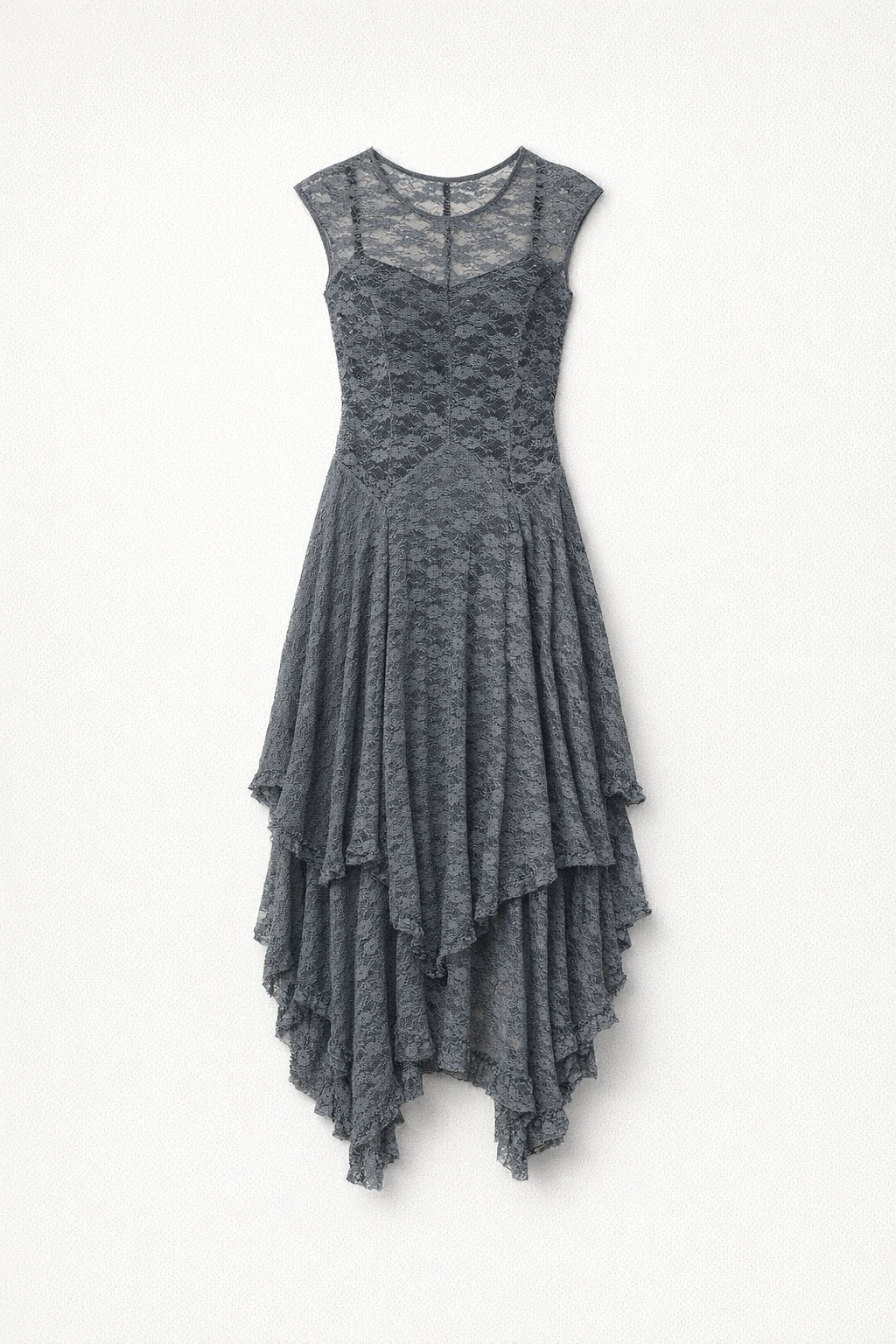Women's Black Lace Maxi Dress — Gray