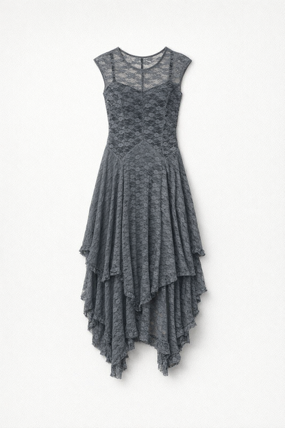 Women's Black Lace Maxi Dress — Gray