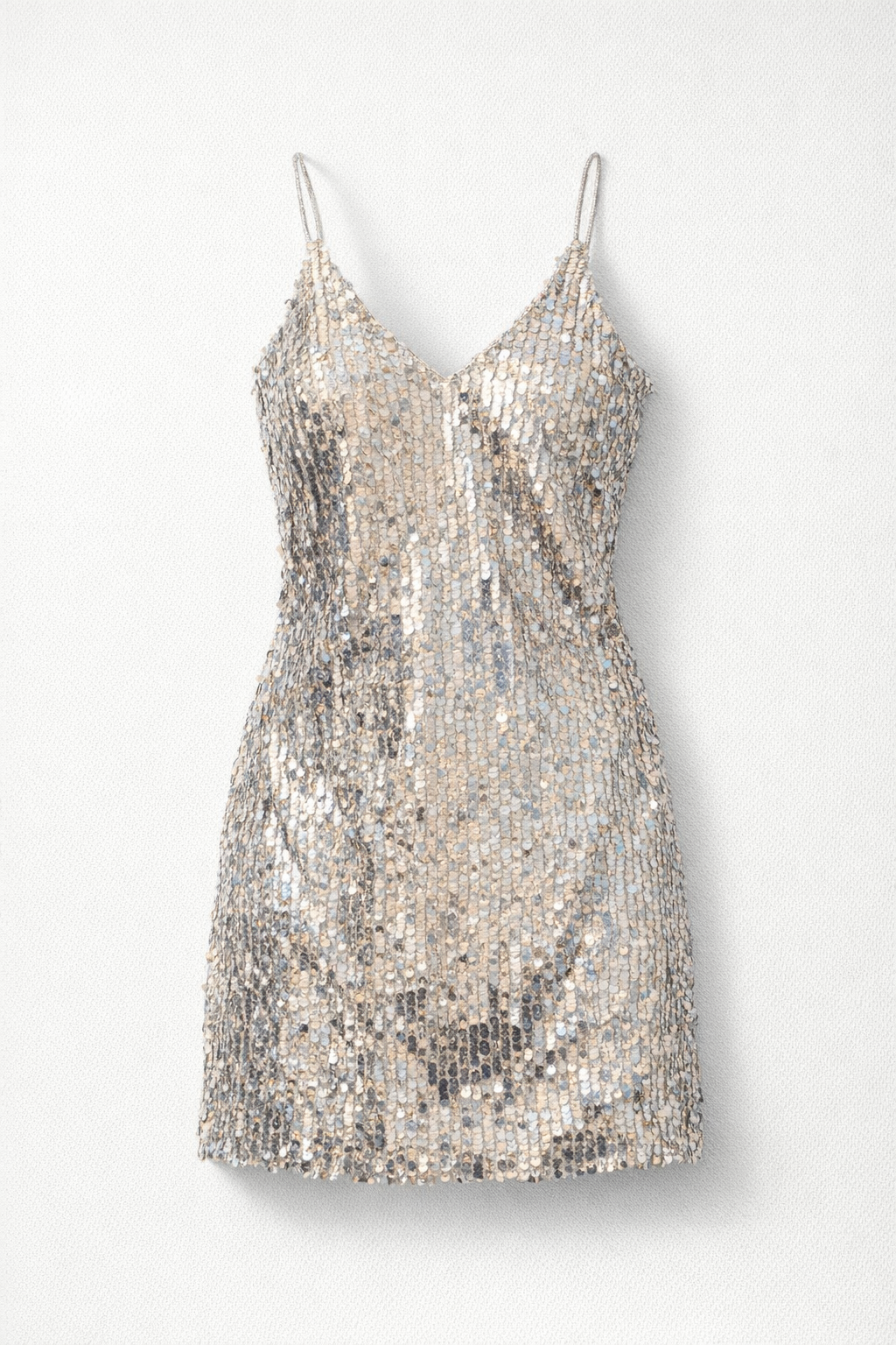 Silver Sequin Party Dress for Women