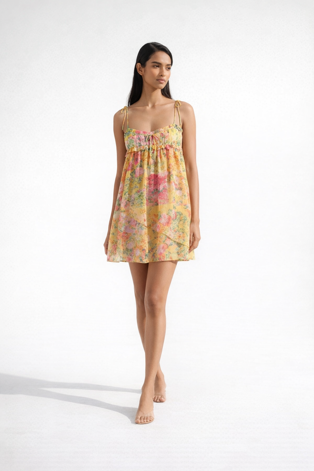 Floral Chiffon Mini Dress