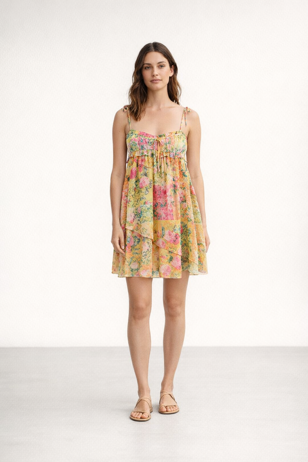 Floral Chiffon Mini Dress