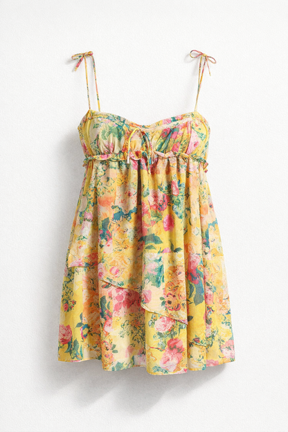 Floral Chiffon Mini Dress