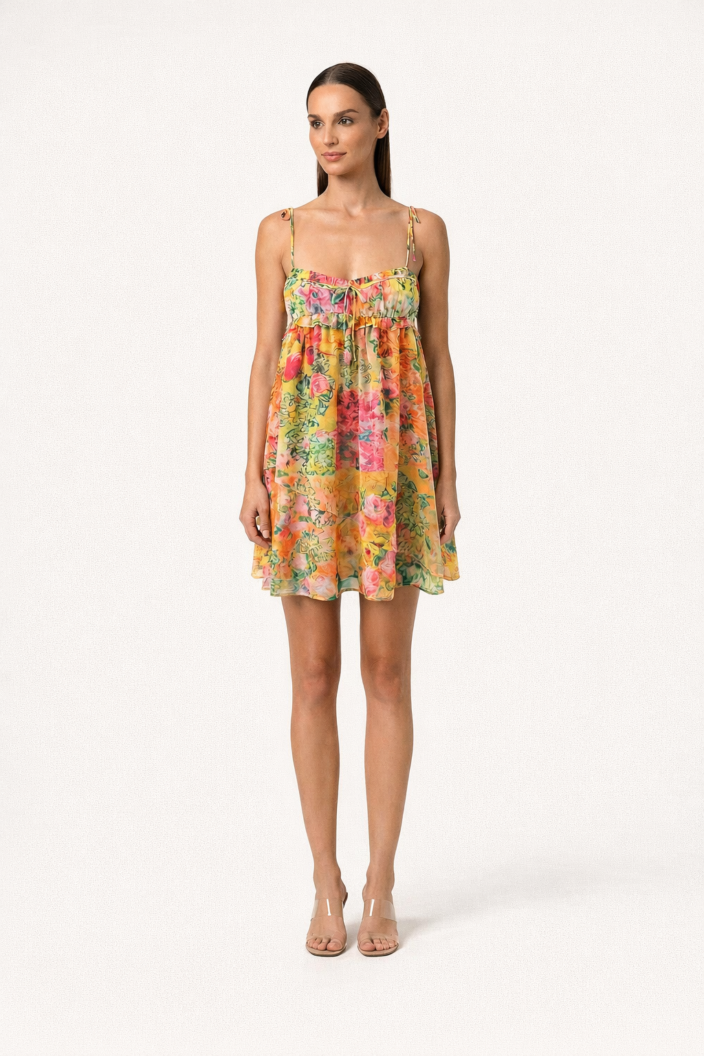 Floral Chiffon Mini Dress