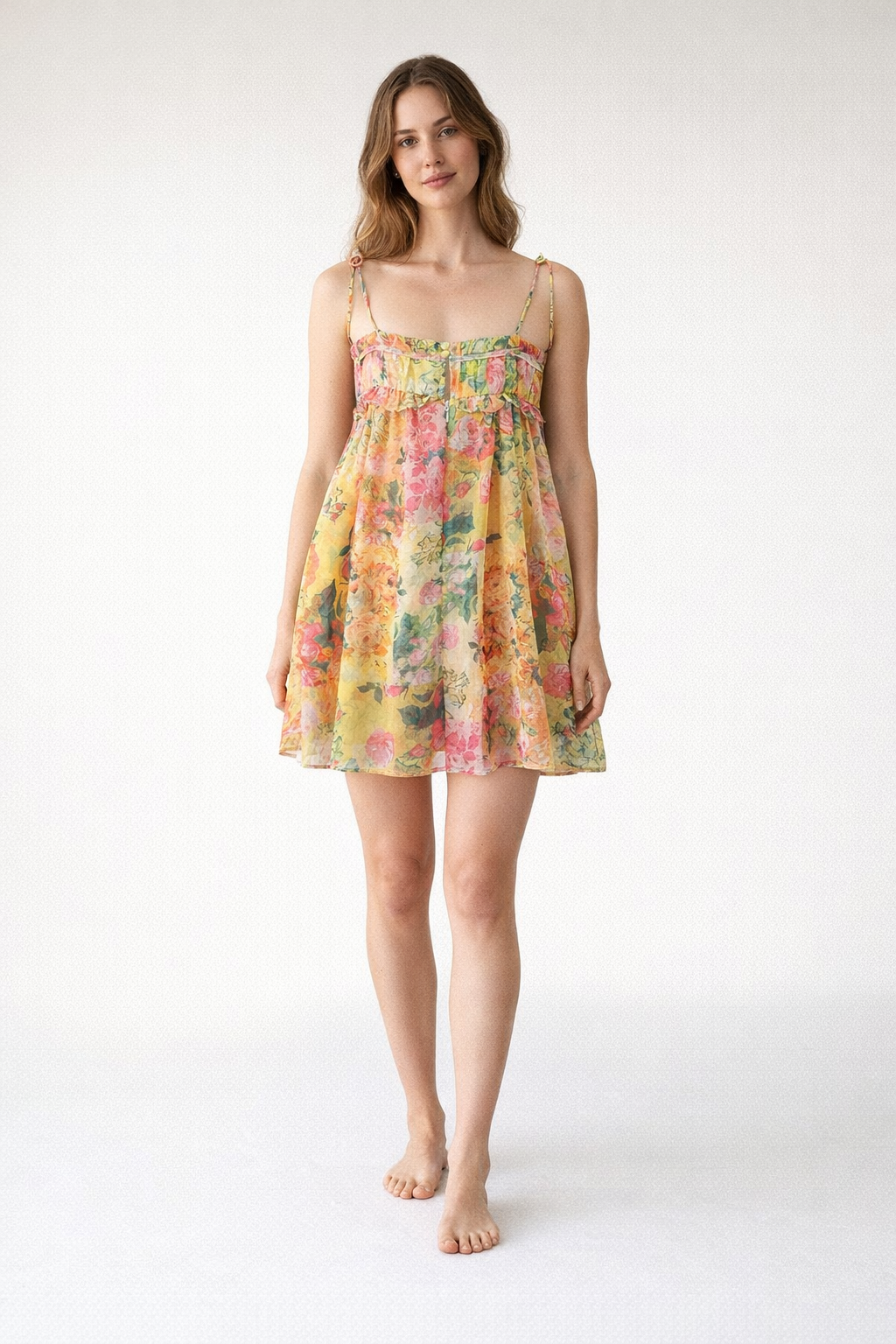 Floral Chiffon Mini Dress