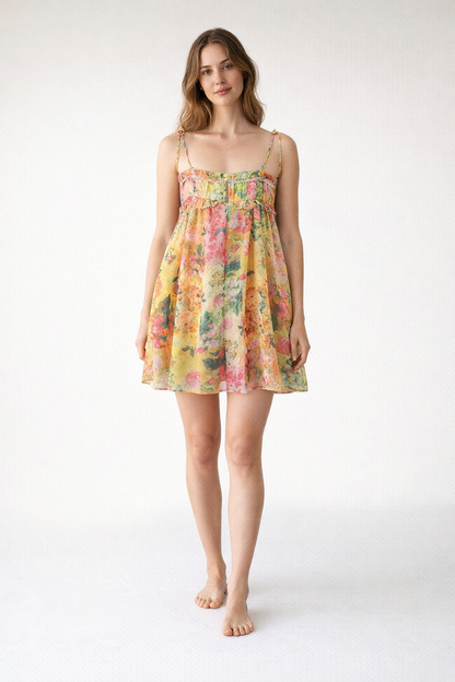 Floral Chiffon Mini Dress
