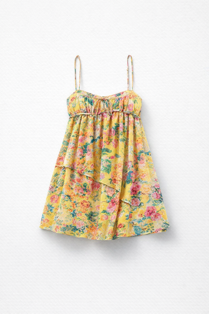 Floral Chiffon Mini Dress