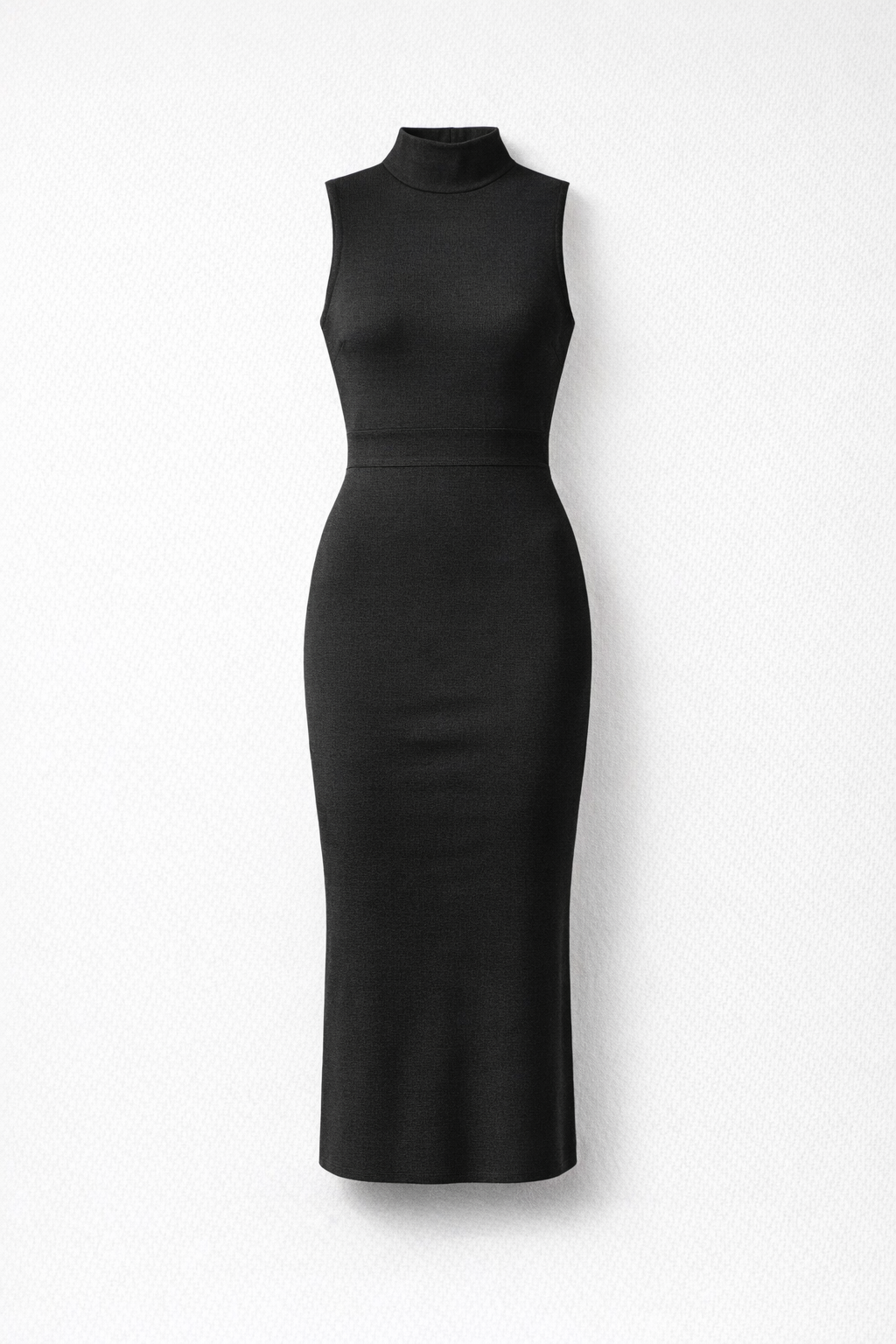 Black Bodycon Halter Midi Dress