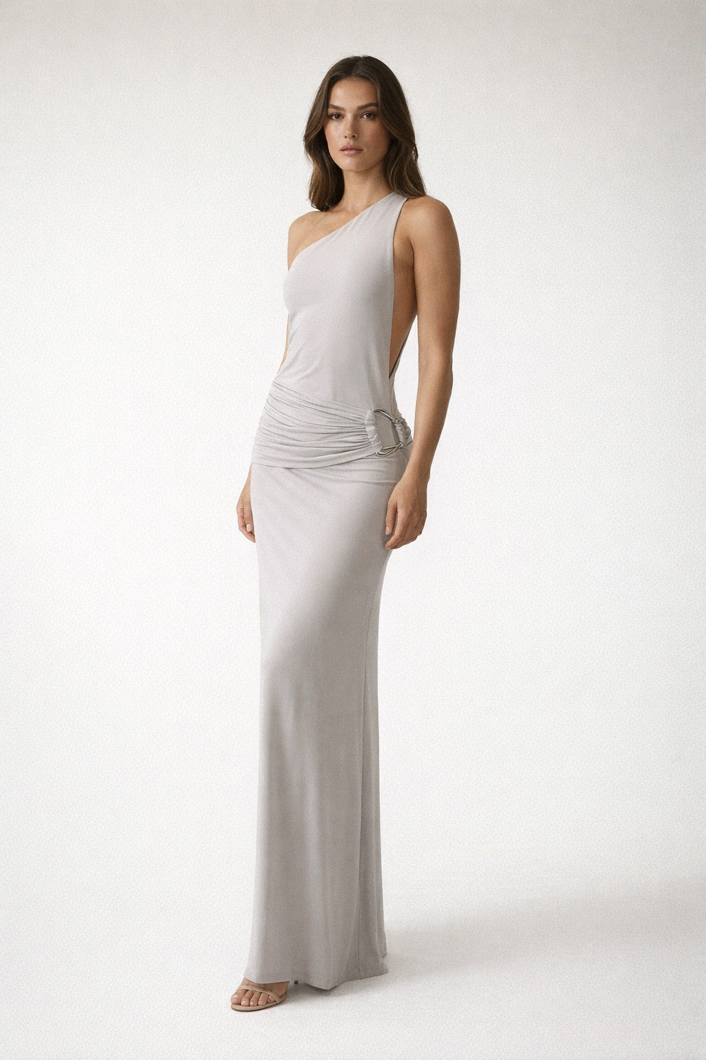 Maxi Dress for Women – Formal Wedding Evening — Gray
