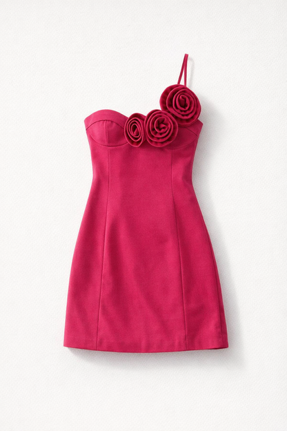 Mini Dress for Women – Summer Slim Off Shoulder — Red