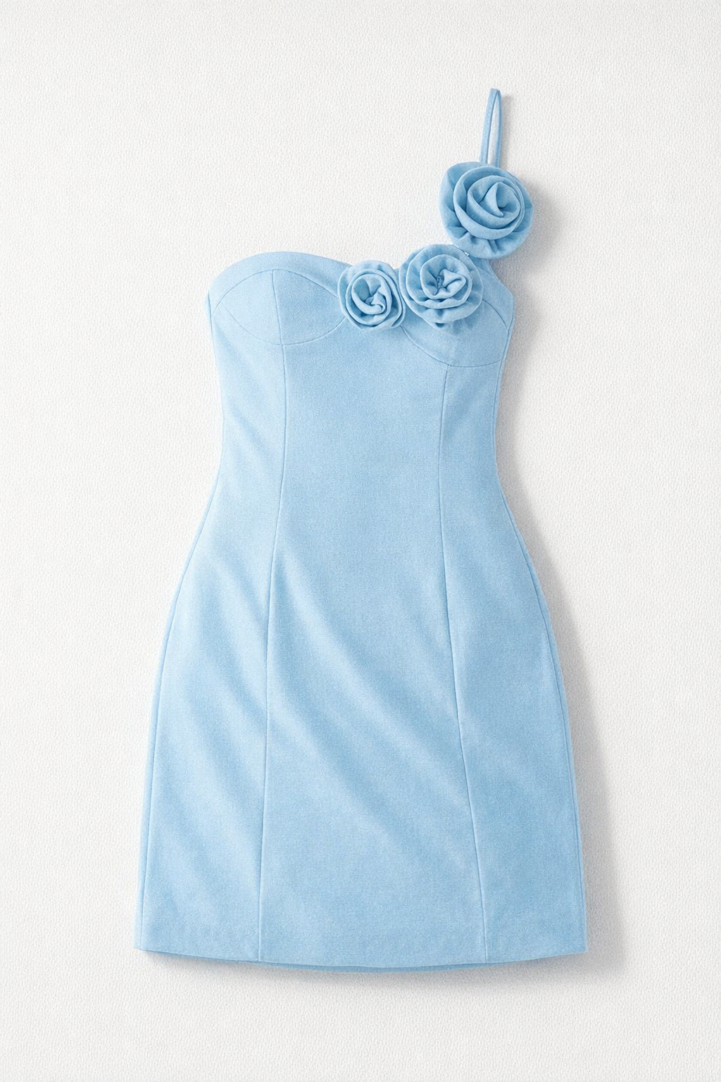 Mini Dress for Women – Summer Slim Off Shoulder — Blue