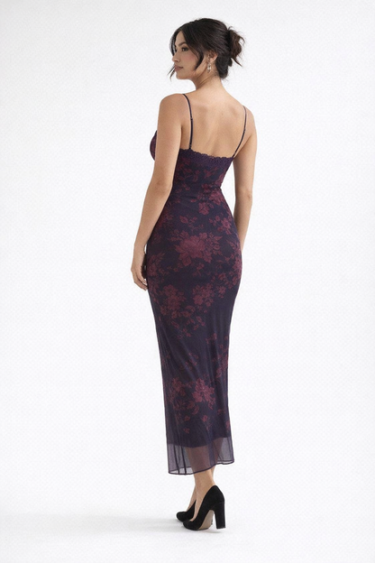 Women’s Purple Polyester Maxi Dress