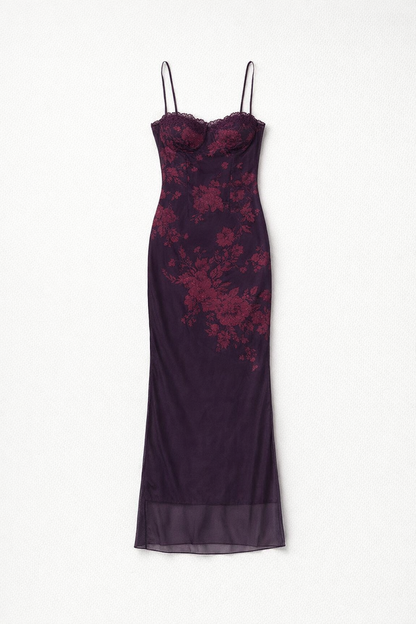 Women’s Purple Polyester Maxi Dress