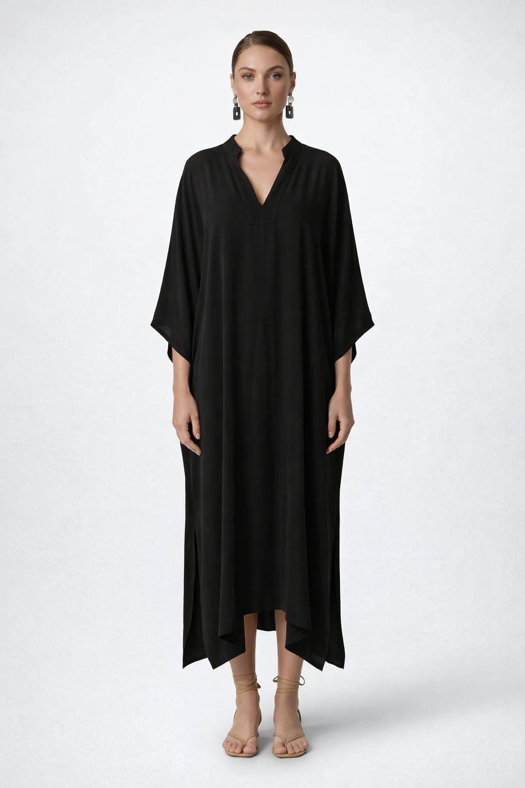 Black Summer Maxi Dress Kaftan