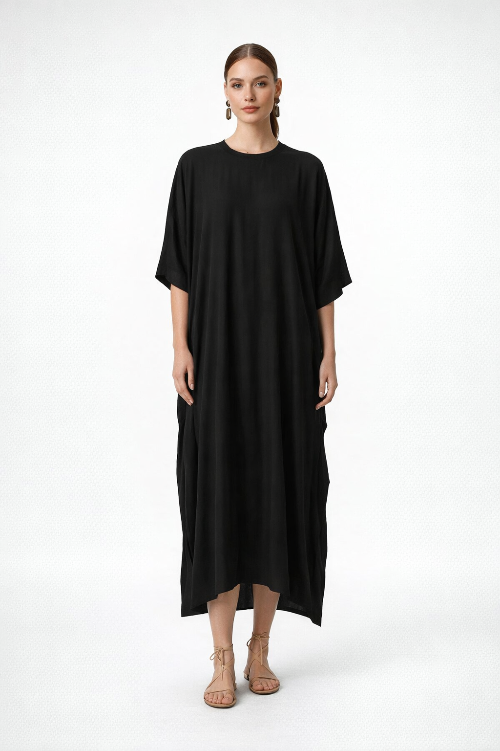 Black Summer Maxi Dress Kaftan