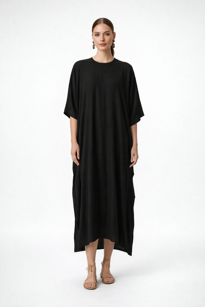Black Summer Maxi Dress Kaftan