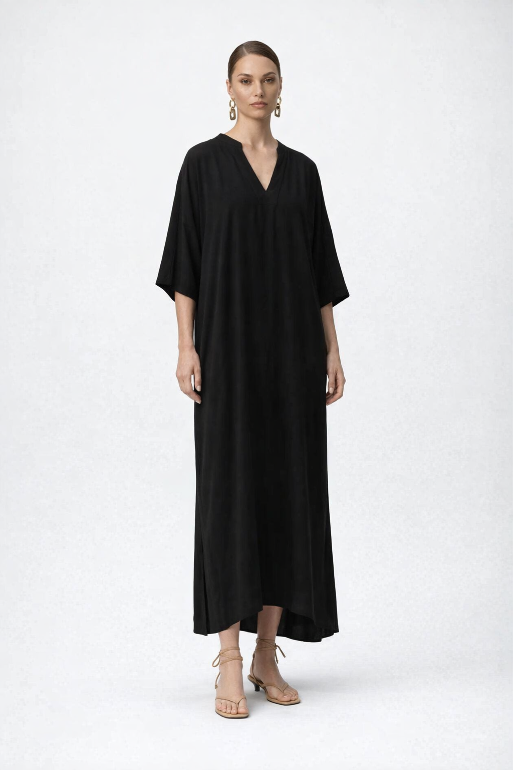 Black Summer Maxi Dress Kaftan