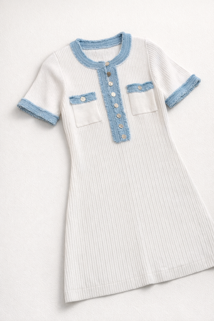 White Knit Maxi Dress – Slim Fit