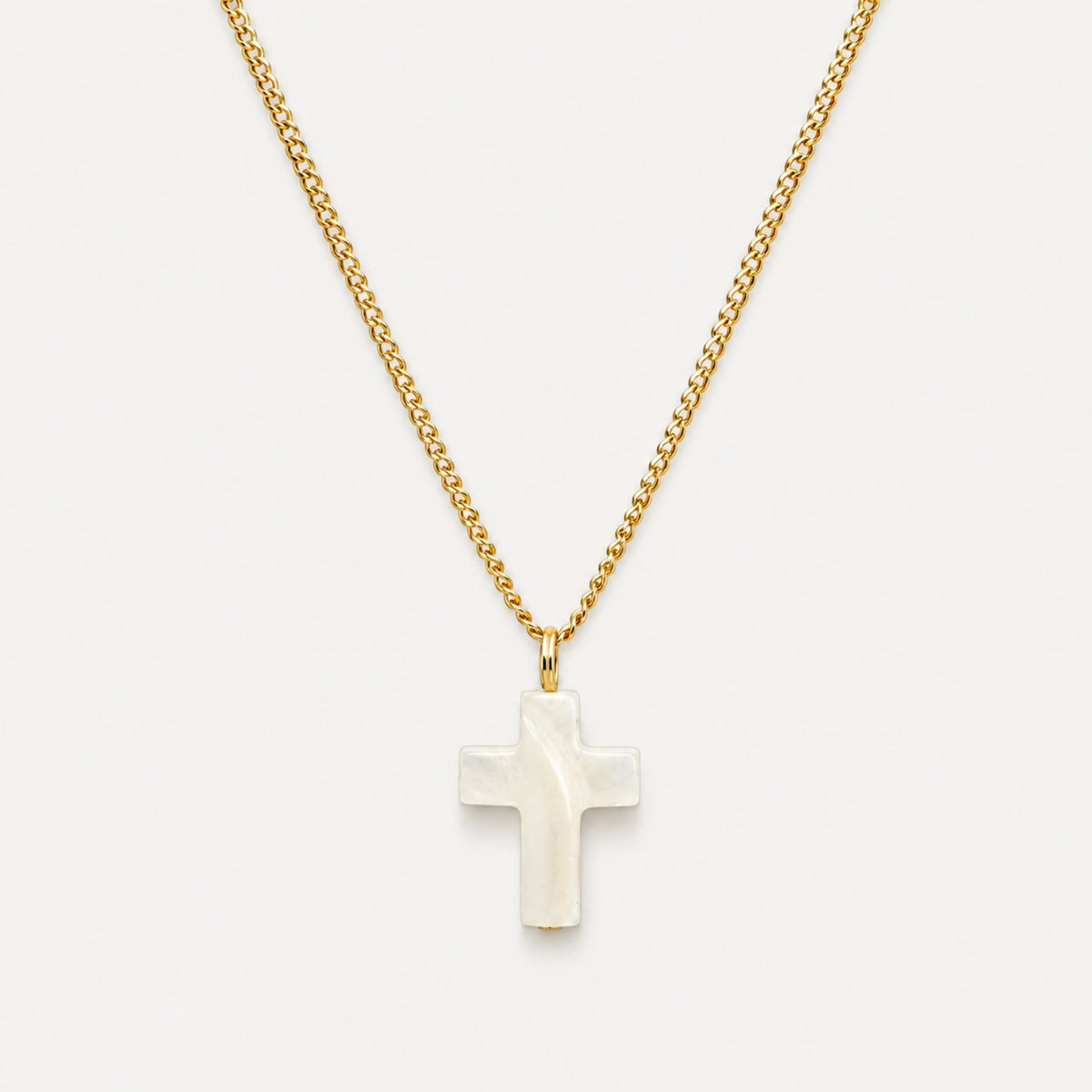 Mother of Pearl Cross Necklace