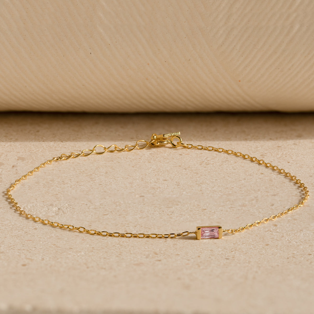 Baguette Pink Tourmaline Bracelet