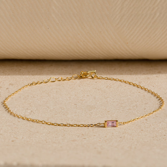 Baguette Pink Tourmaline Bracelet