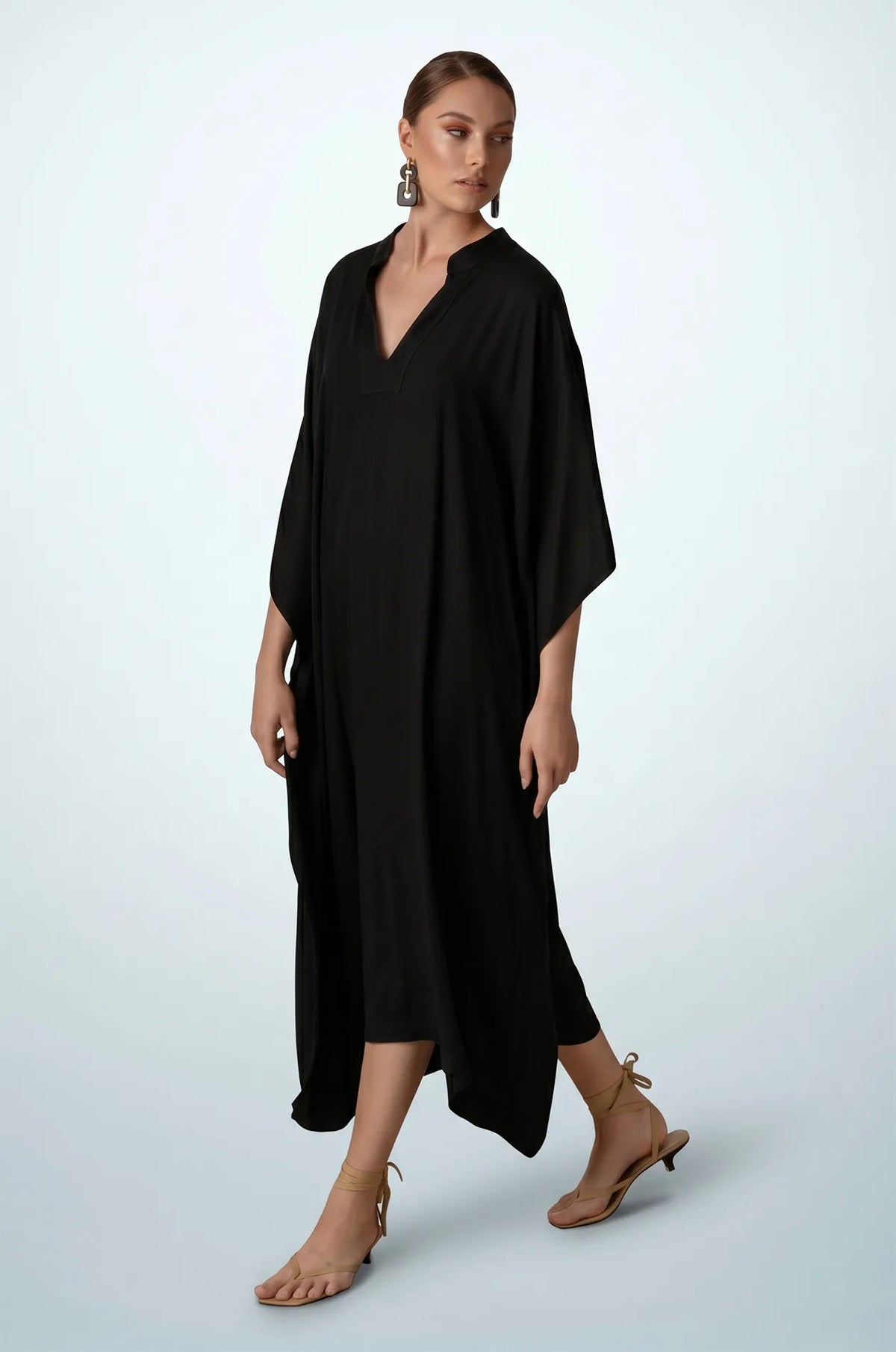 Black Summer Maxi Dress Kaftan