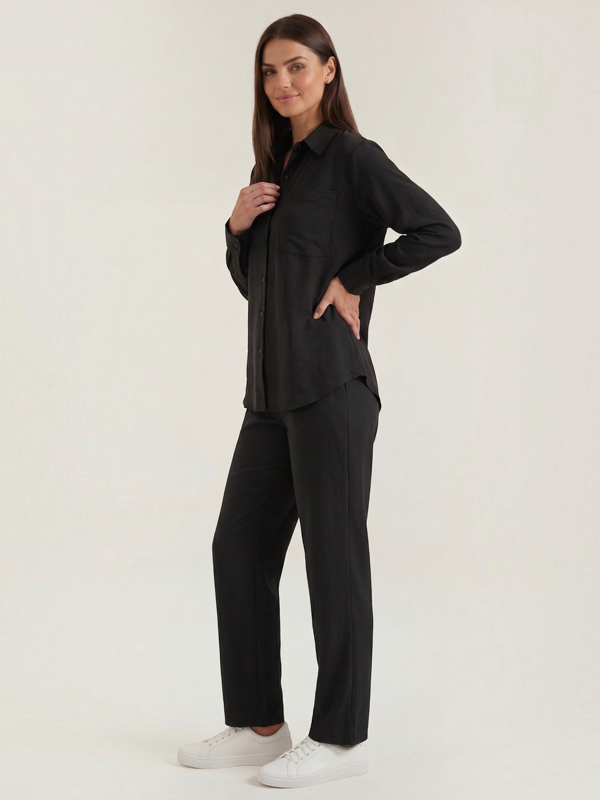 Amber Baumwoll Hosenanzug mit Overshirt