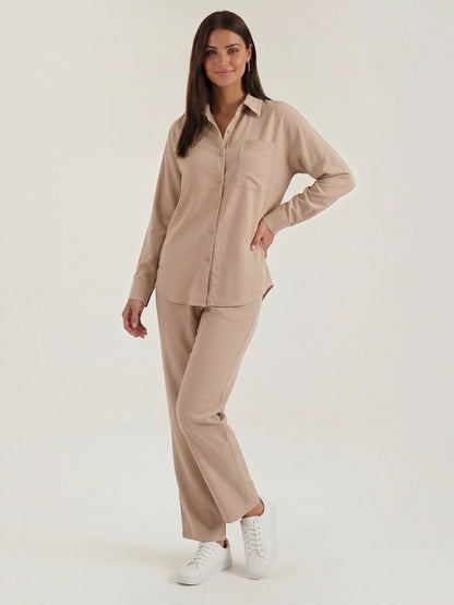 Amber Baumwoll Hosenanzug mit Overshirt