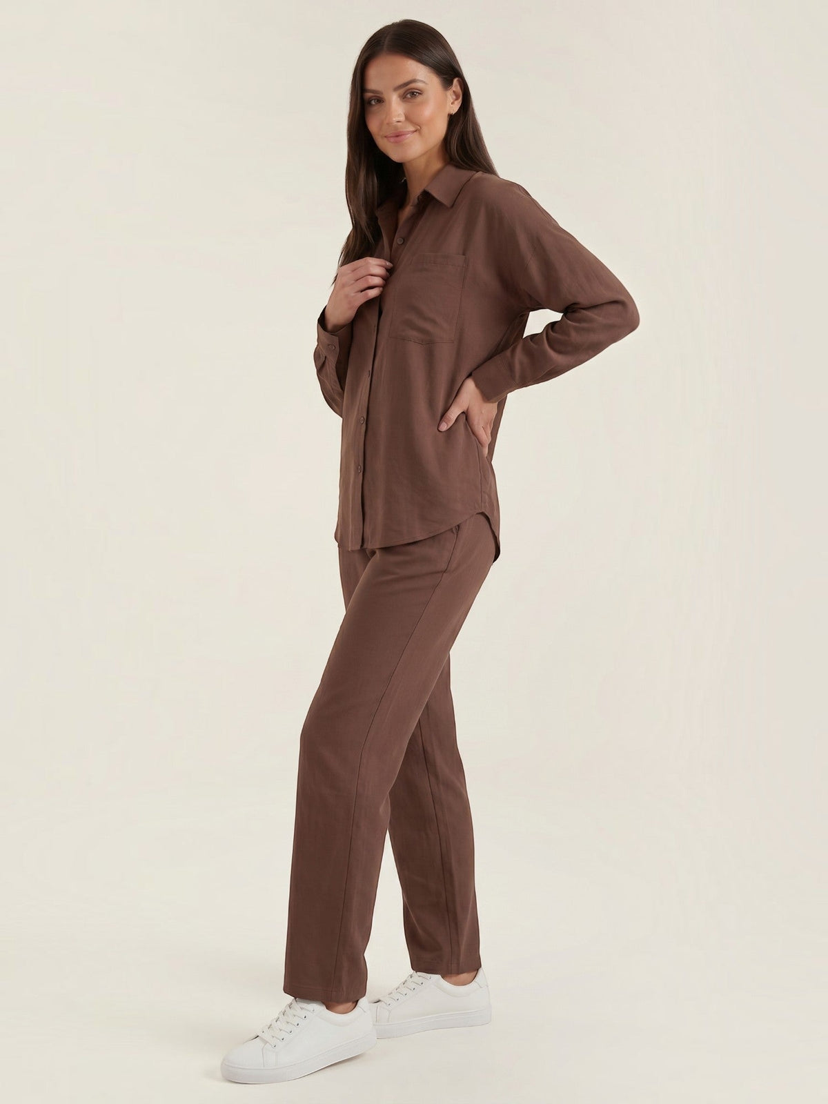 Amber Baumwoll Hosenanzug mit Overshirt