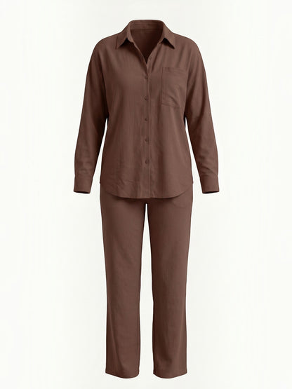 Amber Baumwoll Hosenanzug mit Overshirt